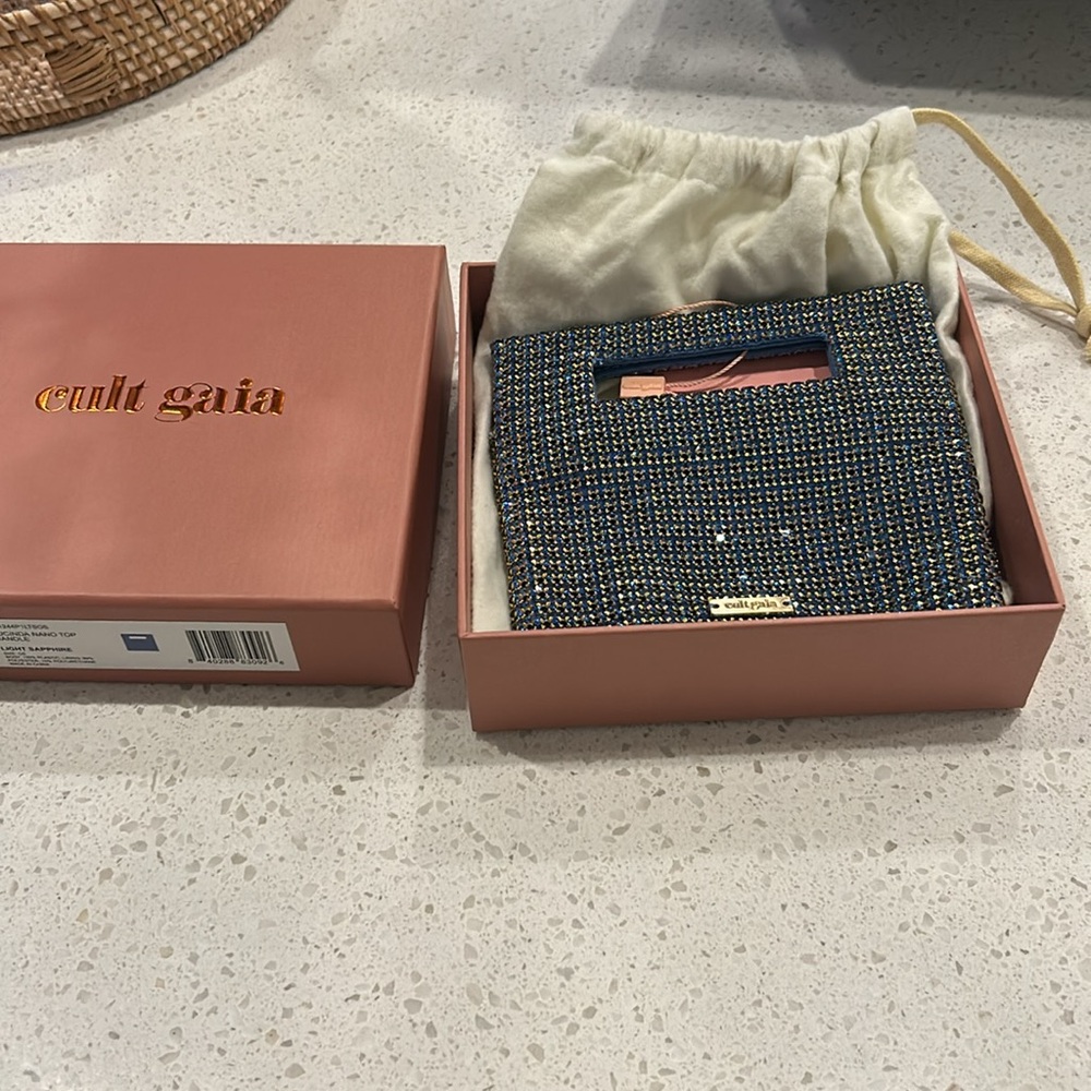 Cult gaia lucinda nano top handle 
Light Sapphire purse ✨